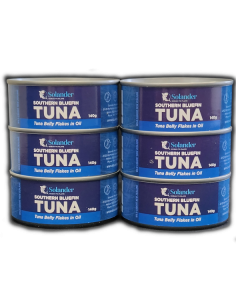 Southern Bluefin Tuna (NZ) Belly Flakes 140g Cans in Oil/6 Pack