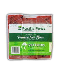 Pacific Paws Premium Tuna Pet Food Mince 1kg Pack/Frozen 