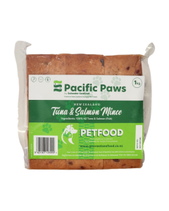 Pacific Paws Tuna & Salmon Pet Food Mince 1kg Pack/Frozen